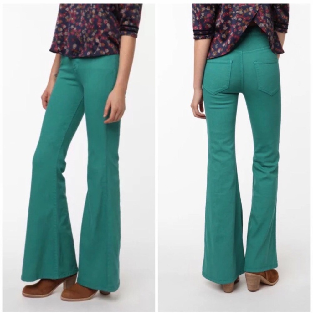BDG Groupie High Rise Flare Jeans in Teal